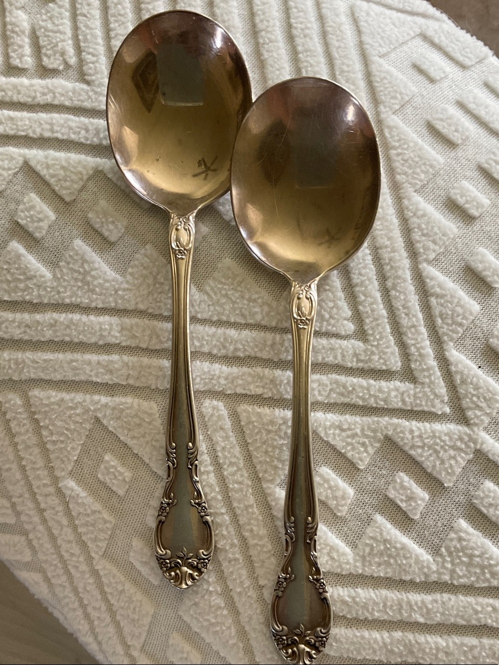 Gorham Silver-Plate Ornate Serving Spoons - Pair